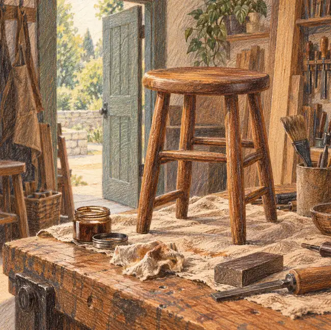 Illustration of established small businesses equipment and workspace